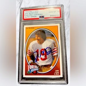 Certified PSA 10 Gem Mint HOF QB Joe Montana autograph in rare SF #19